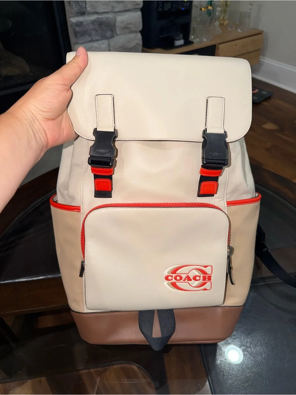 Coach Track Backpack in Colorblock with Coach Stamp (Style No. CH103) NWT